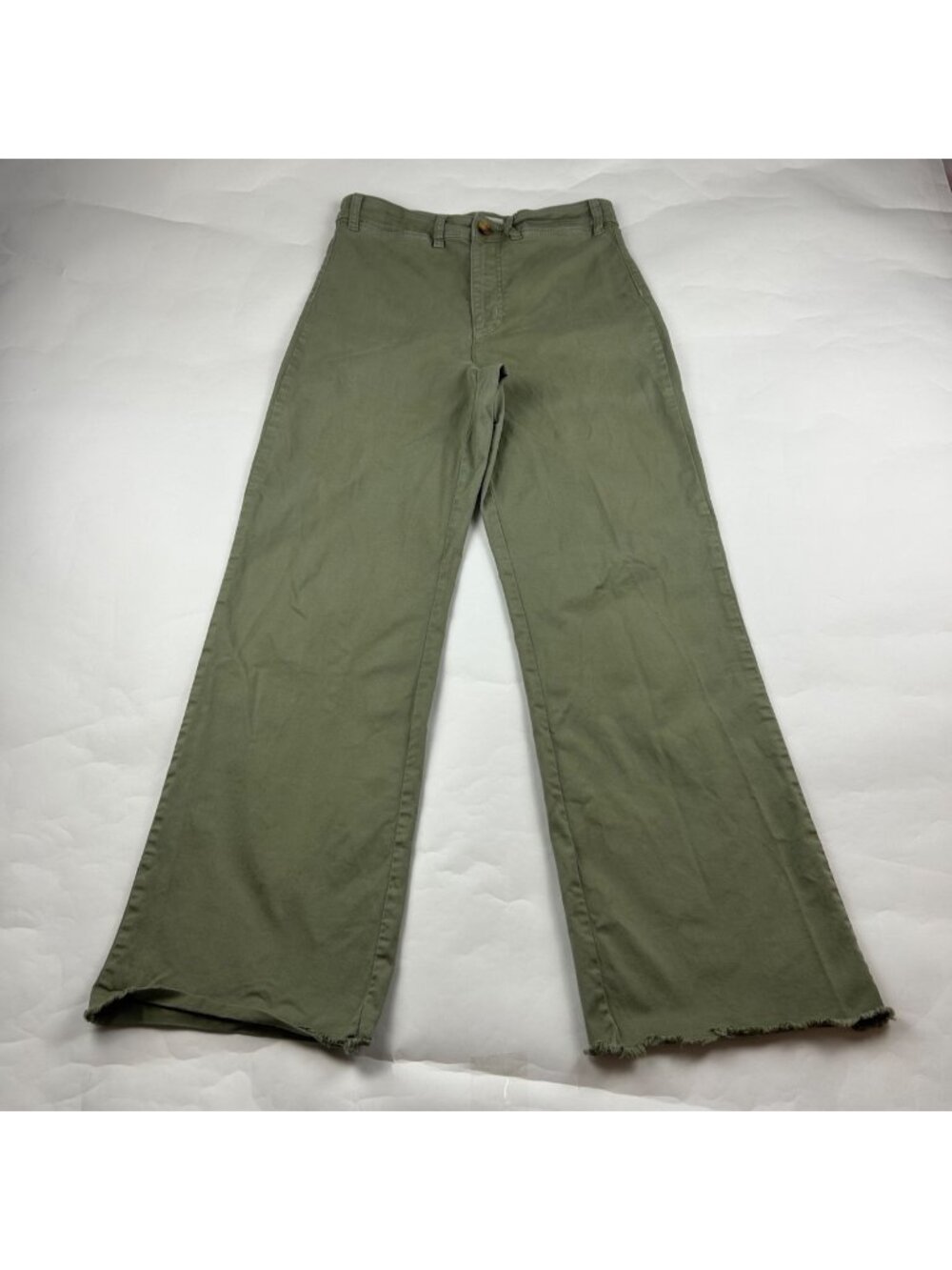 Marine Layer Sage Green Stretch Canvas High Rise Wide Leg Pant 12